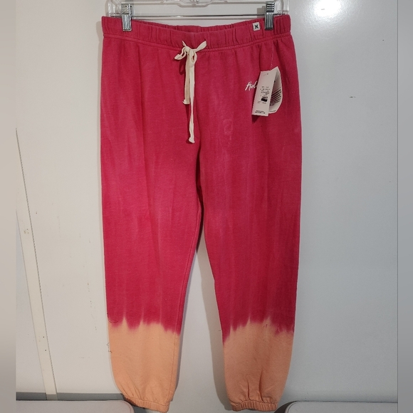 Hurley Pink and Peach Tie-Dye Sweatpants, Size Small, N̈WT - Picture 2 of 9